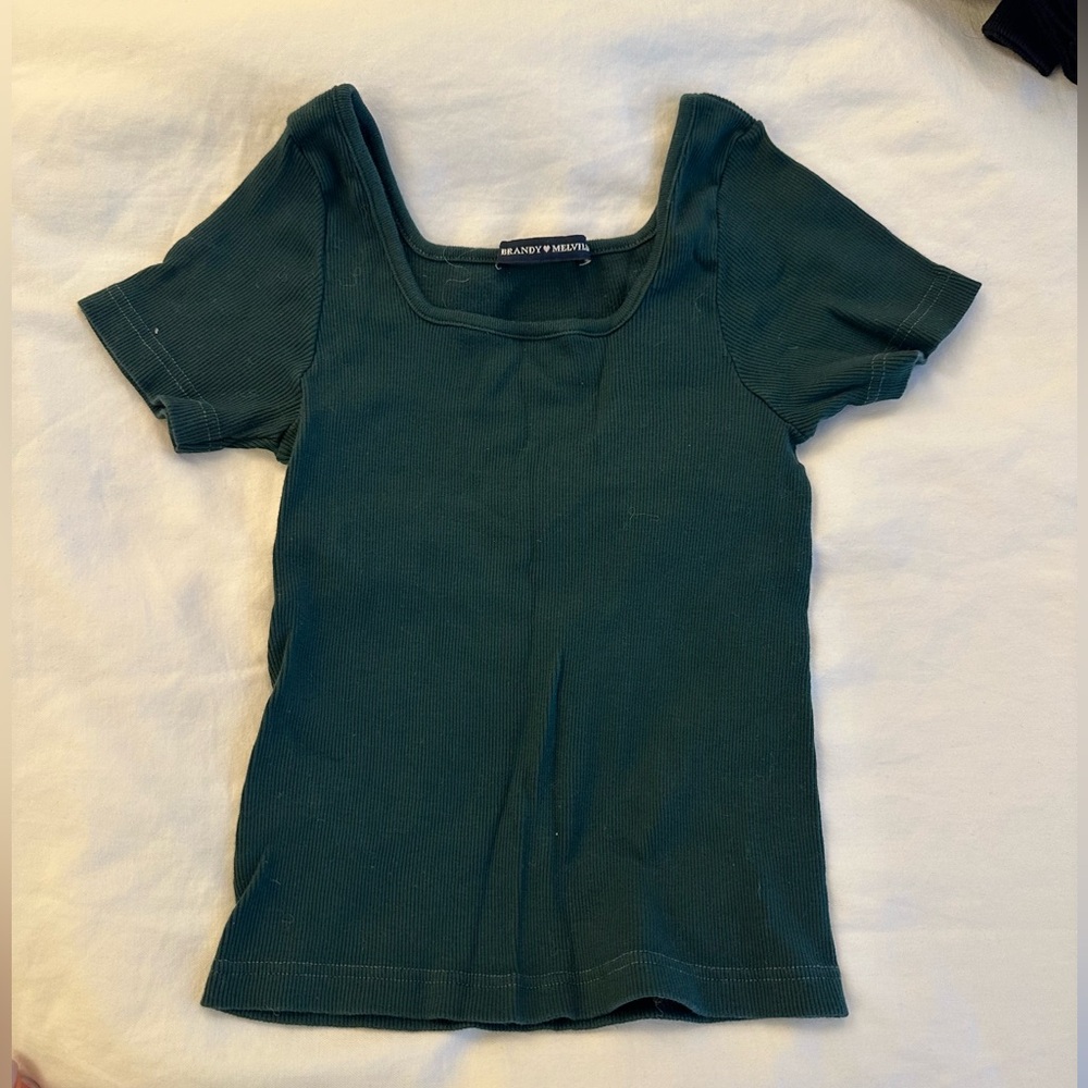 Brandy Melville Green Short Sleeve Top
